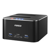 FIDECO aluminum 2 bay 2.5 3.5 inch SATA USB3.0 Hard Drive Docking Station with Offline Clone